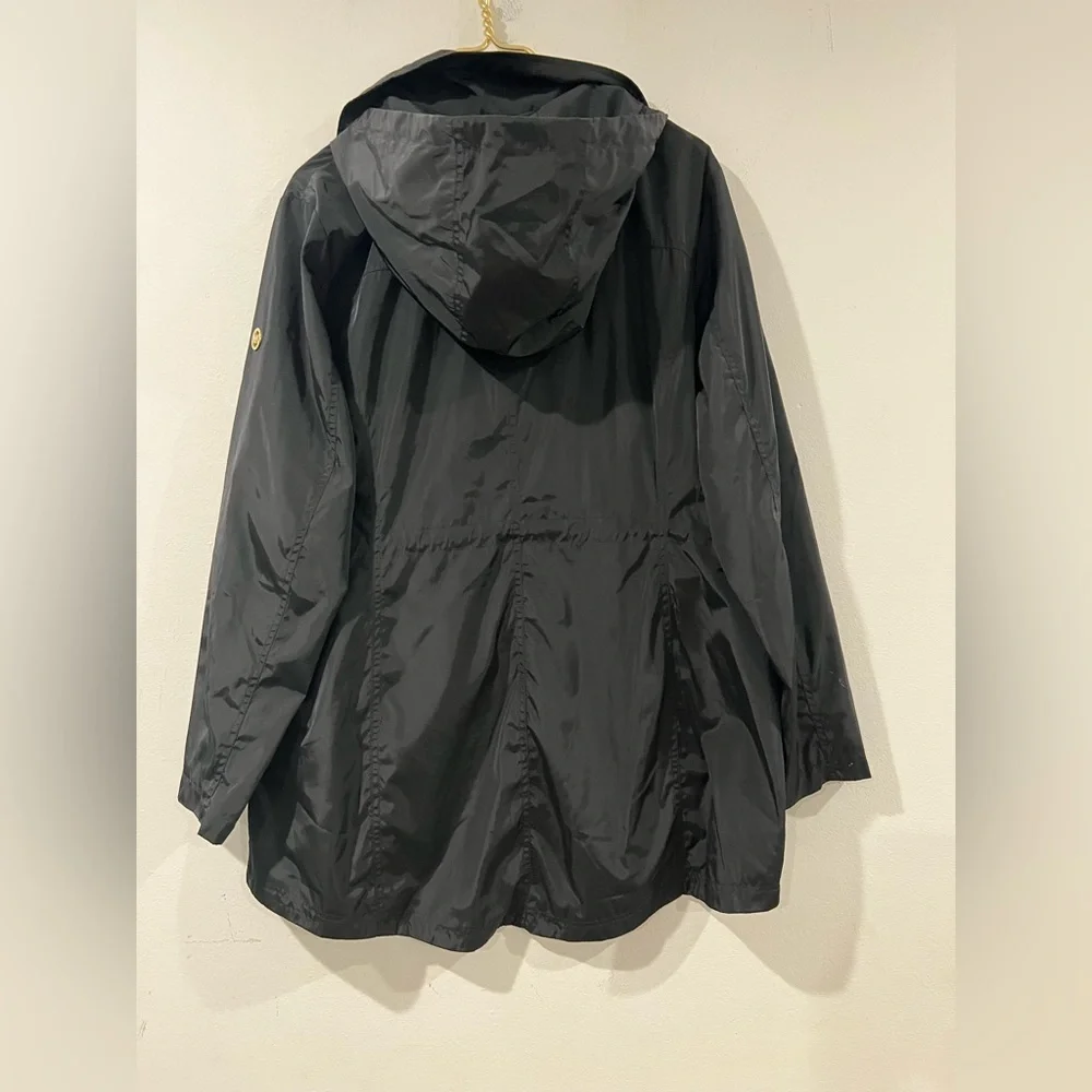 MICHAEL KORS Women's MK Trench Coat with Hood Black Polyester Gold
Logo Size XL - Picture 2 of 9